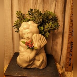 Elegant White Ceramic Bust Vase